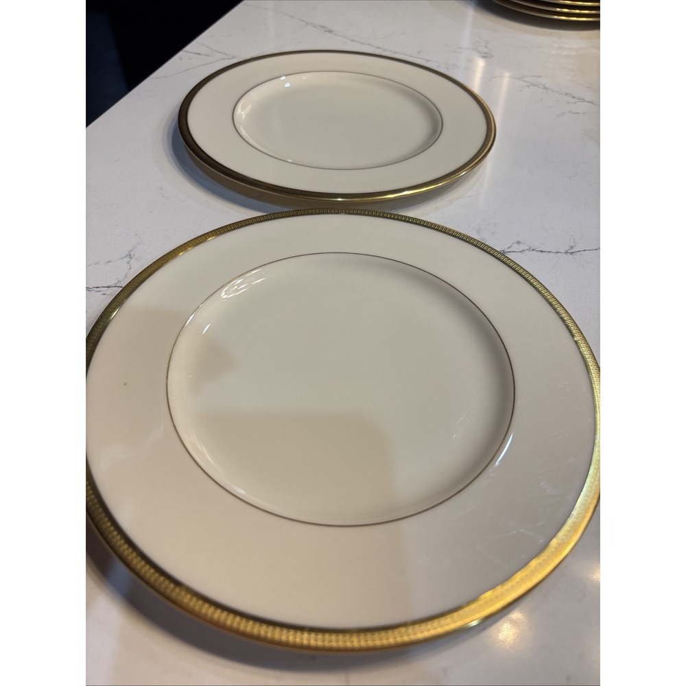 Lenox J33 Tuxedo (2) Salad Plates, 8 3/8" Green Backstamp (G65)